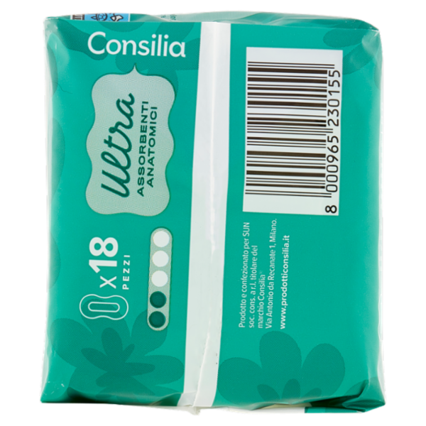 Consilia Assorbenti Ultra Giorno Anatomici 18 pezzi