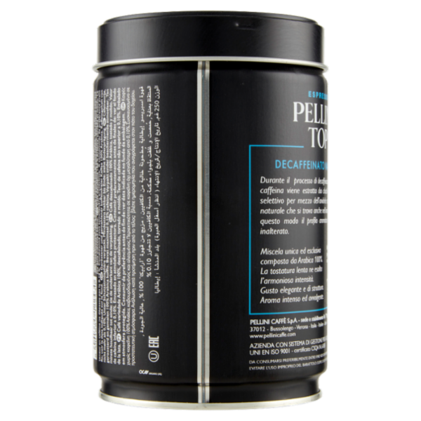 Pellini Top Espresso Decaffeinato Naturale Arabica 100% 250 g