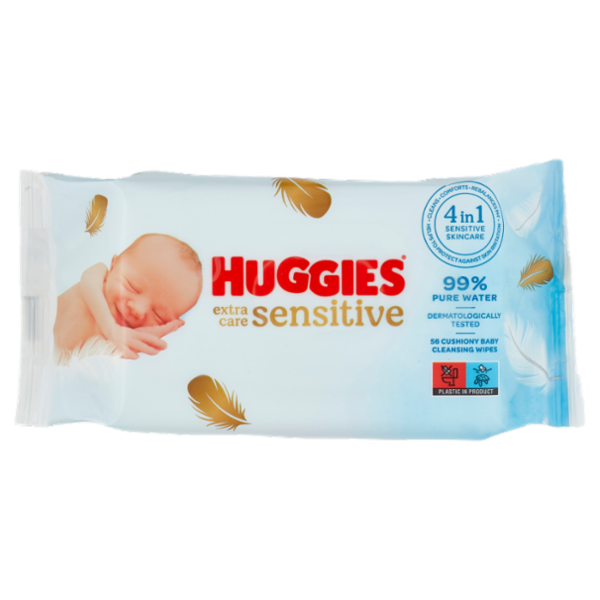 Huggies extra care sensitive Cushiony Baby Cleansing Wipes 56 pz