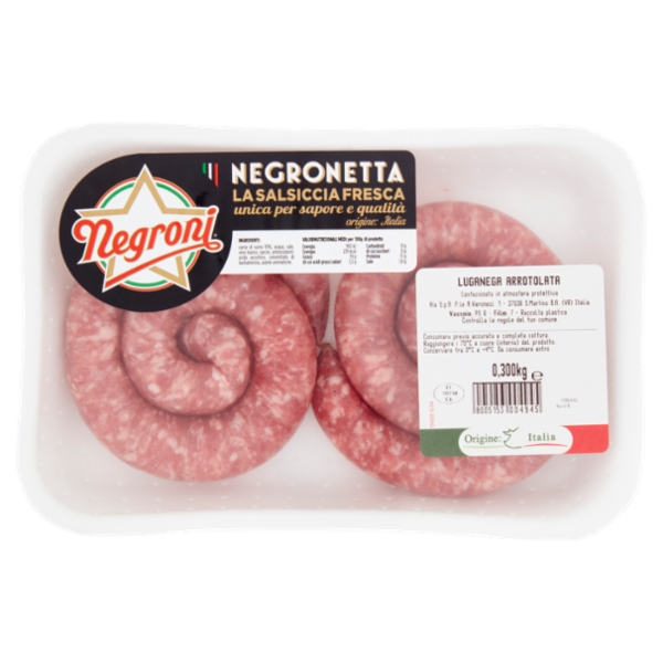 Negroni Negronetta la Salsiccia Fresca Luganega 0,300 kg