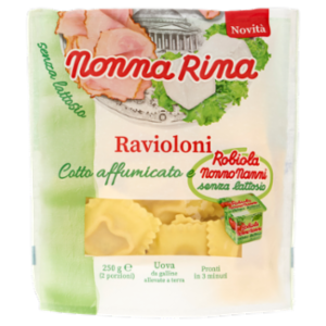 Nonna Rina Ravioloni Cotto Affumicato e Robiola Senza Lattosio 250 g