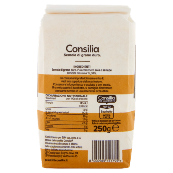 Consilia Semolino di Grano Duro 250 g