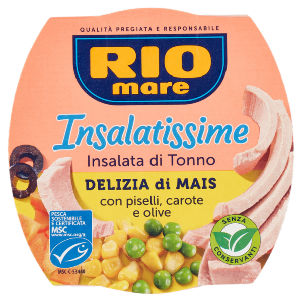 Rio mare Insalatissime Insalata di Tonno Delizia di Mais con piselli, carote e olive 160 g
