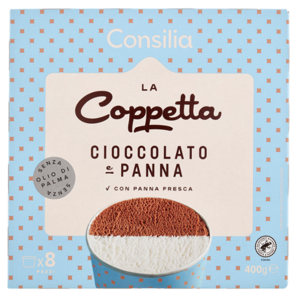 Consilia 8 Coppette di Gelato Cioccolato e Panna 400 g
