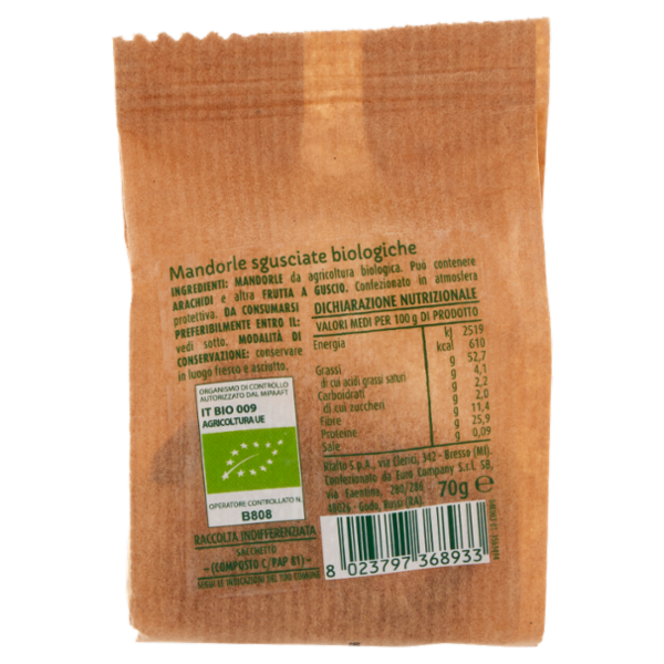 IL GIGANTE bio Mandorle sgusciate biologiche 70 g