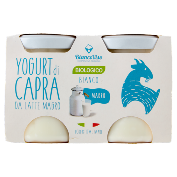 BiancoViso Yogurt di Capra Biologico Bianco Magro 2 x 125 g