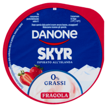 DANONE Skyr, Yogurt Ispirato All'Islanda, 0% Grassi, Cremoso, Ricco In Proteine, Fragola,150g