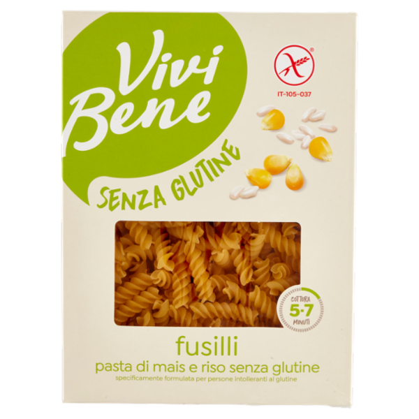 Vivi Bene Senza Glutine Pasta di Mais e Riso Fusilli Senza Glutine 400 g