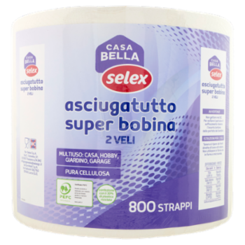 Selex Casa Bella Asciugatutto 2 Veli Bobina 800 Strappi