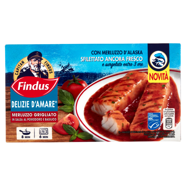 Capitan Findus Delizie D'Amare Merluzzo Grigliato in salsa al pomodoro e basilico 250 g