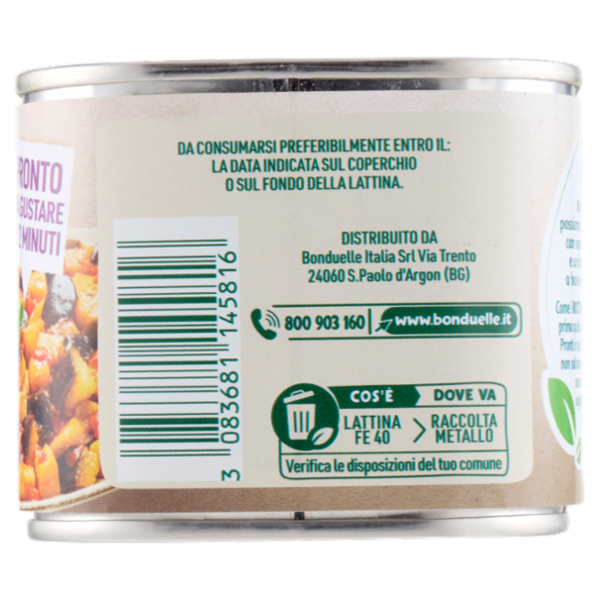 Bonduelle Melanzane alla Mediterranea con Pomodoro e Basilico 375 g