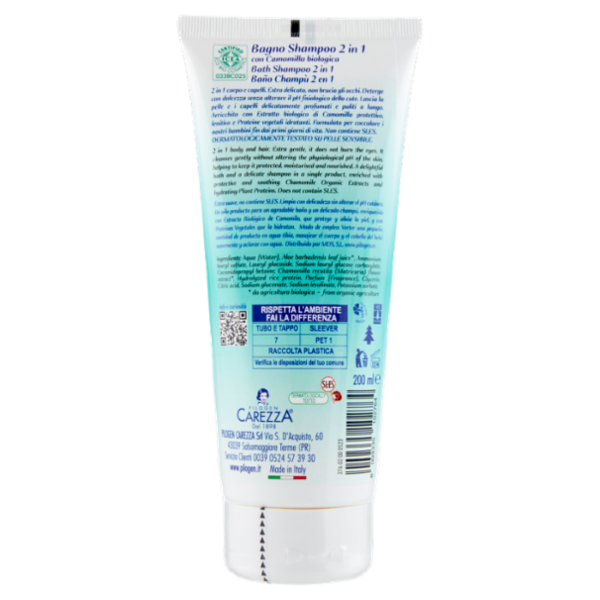 Bio-Bio Baby Bagno Shampoo 2 in 1 con Camomilla biologica 200 ml