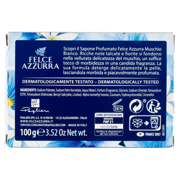 Felce Azzurra Muschio Bianco Sapone Profumato 100 g
