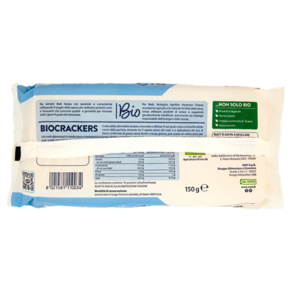 Matt Biocrackers Mais e Riso 150 g