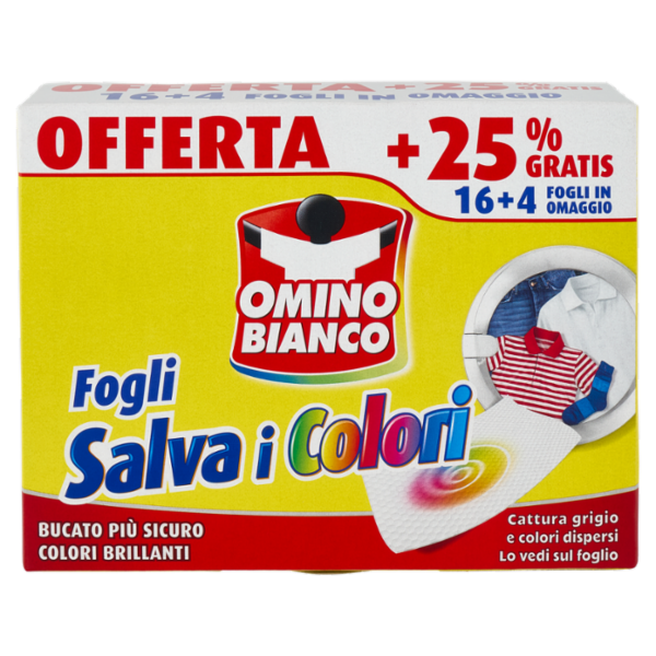 Omino Bianco Fogli Salva i Colori 20 pz