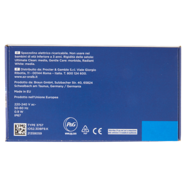 Oral-B iO 2 Champion Edition Spazzolino Elettrico Denti Ricaricabile Ocean Blue