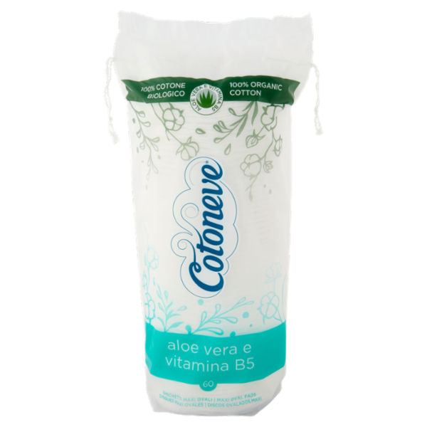 Cotoneve aloe vera e vitamina B5 Dischetti Maxi Ovali 60 pz