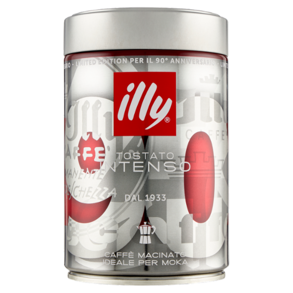 illy Tostato Intenso Caffè Macinato Ideale per Moka 250 gedizione limitata 90esimo”