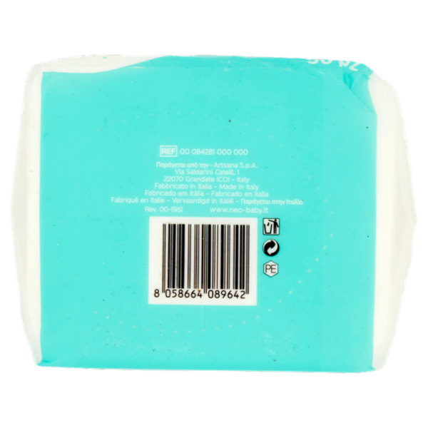 neo Baby Quadrotti in Morbido Cotone 0m+ 50 pz