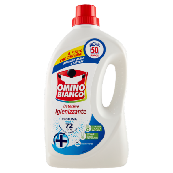 Omino Bianco Detersivo Lavatrice Liquido Igienizzante 50 Lavaggi 2000 ml