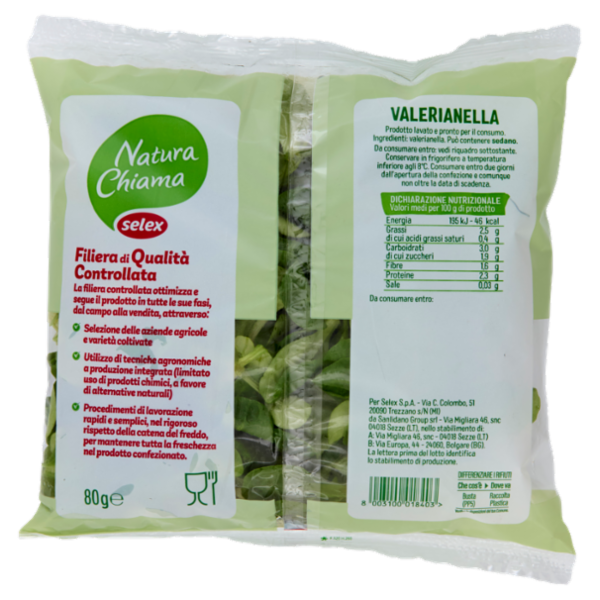 Selex Natura Chiama Valerianella Lavata e Pronta per il Consumo 80 g