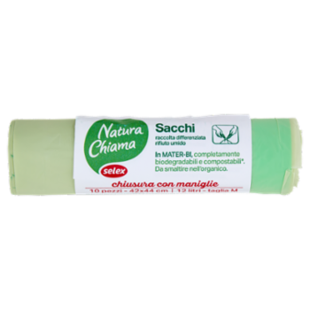 Selex Natura Chiama Ecosacchi Raccolta Differenziata Umido Con Maniglie Scorrevoli Cm 42X44 10 Pezzi