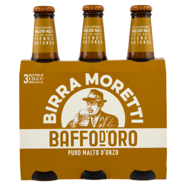 Birra Moretti Baffo d'Oro 3 x 33 cl