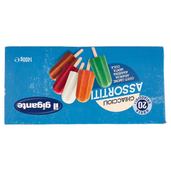 IL GIGANTE Ghiaccioli Assortiti Gusti Limone, Arancia, Amarena, Menta, Cola 20 x 70 g