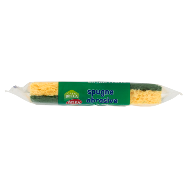 Selex Casa Bella Spugne Abrasive in Pura Cellulosa Doppio Uso con Antibatterico 2 pezzi