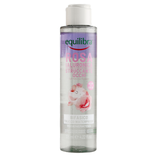 equilibra Rosa Ialuronica Struccante Occhi Bifasico Trucco Waterproof 125 ml