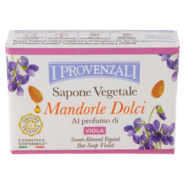 I Provenzali Sapone Vegetale Mandorle Dolci al profumo di Viola 100 g