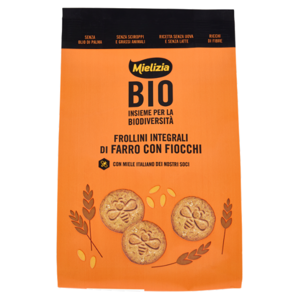 Mielizia Bio Frollini Integrali di Farro con Fiocchi 250 g
