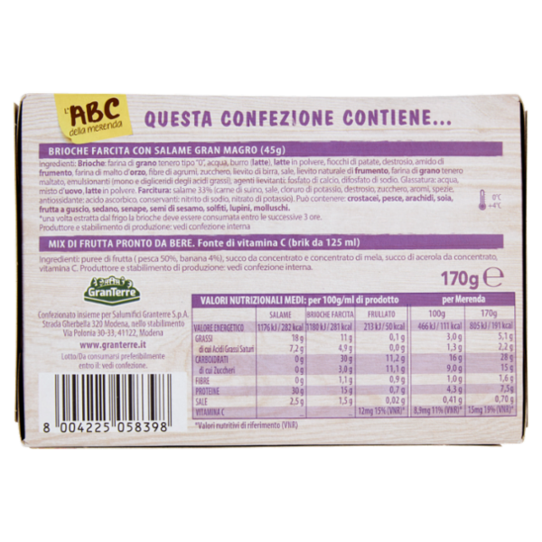 Teneroni Morbida Brioche con Salame Gran Magro 170 g