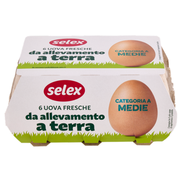 Selex 6 Uova Fresche Medie da Allevamento a Terra Categoria A