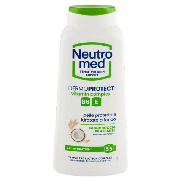 Neutromed Dermoprotect vitamin complex Bagnodoccia Rilassante Latte di Avena e Cocco pH 5,5 600 ml