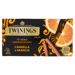 Twinings Cannella e Arancia Tè Nero Aromatizzato 25 Filtri The 50 g