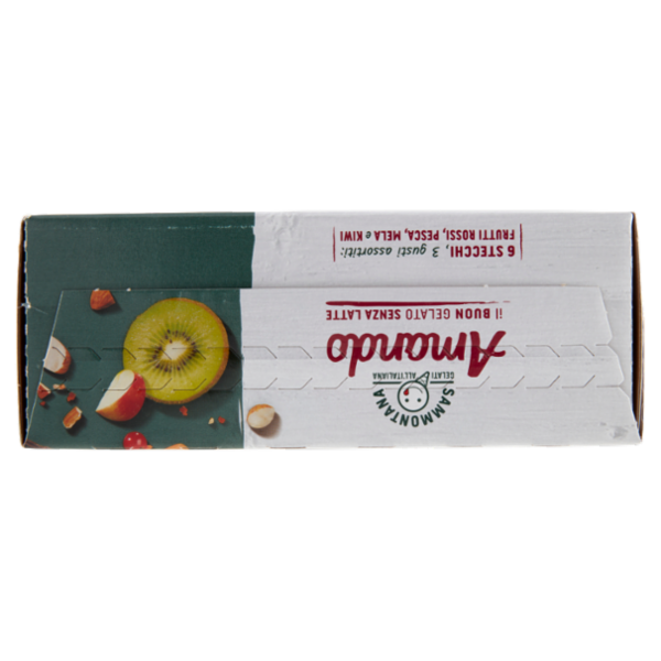 Sammontana Amando 6 Stecchi Frutti Rossi, Pesca, Mela e Kiwi 6 x 55 g