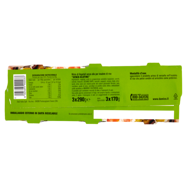 D'Amico GustoRiso delicato senza olio 3 x 290 g