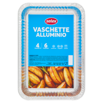 Selex Contenitore In Alluminio 31x21x4,5 Cm 4 Pezzi