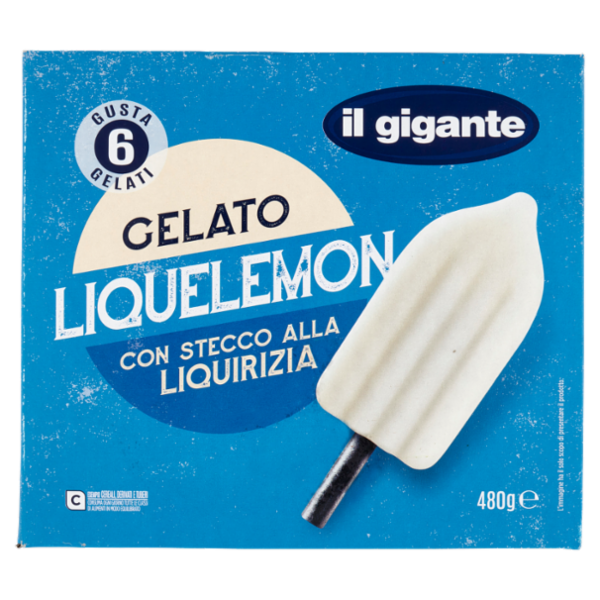 IL GIGANTE Gelato Liquelemon con Stecco alla Liquirizia 6 x 80 g