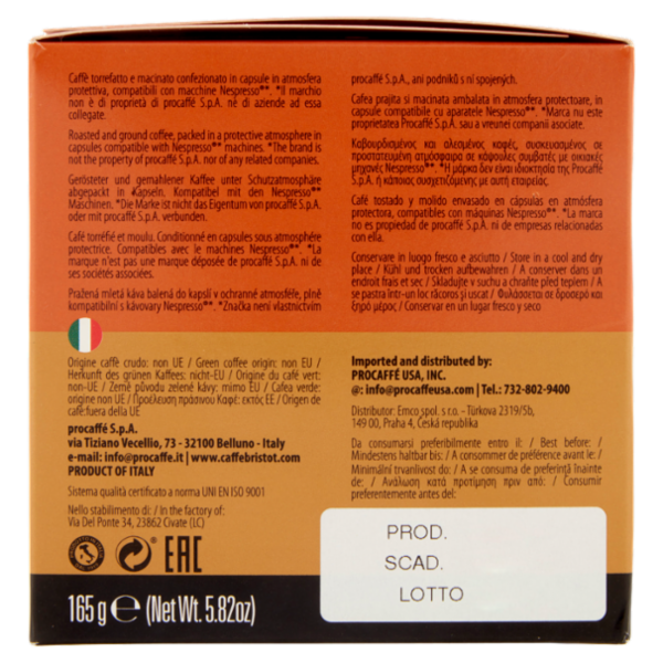 bristot 100% Arabica 30 capsule compatibili Nespresso* 165 g