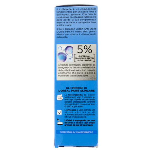 L'Oréal Paris Collagen Expert Siero Anti-Età 5% Glicerina + Peptidi di collagene, 30 ml