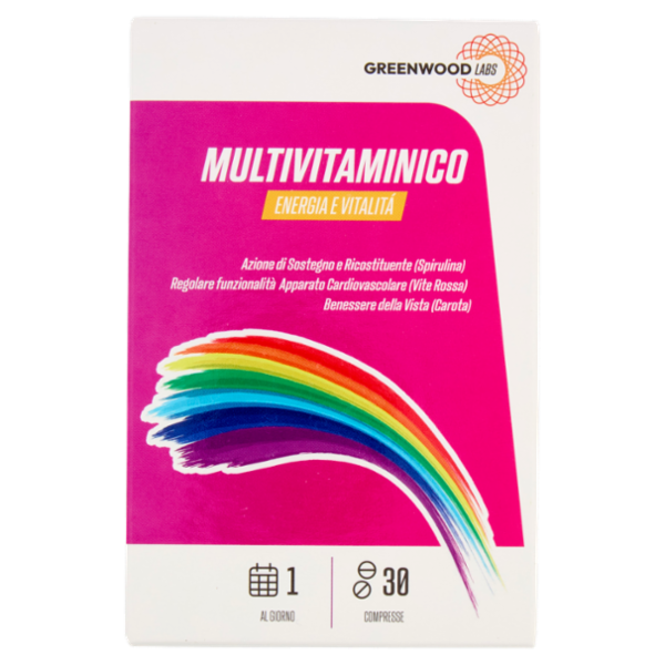 Greenwood Labs Multivitaminico Energia e Vitalità 30 Compresse 36 g