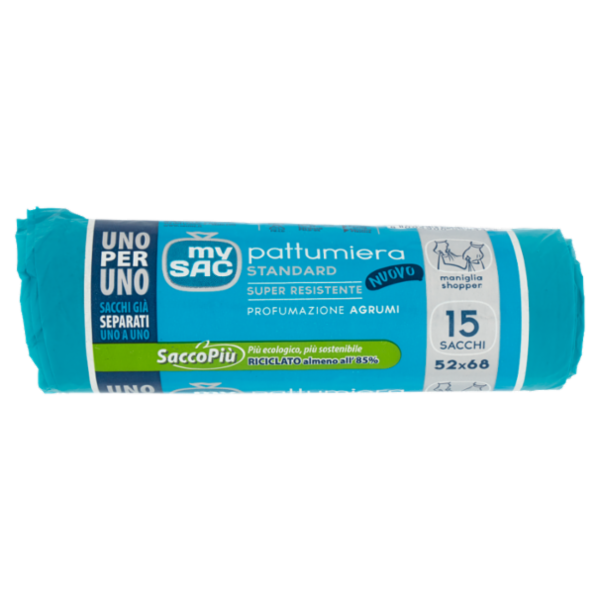 my Sac Uno per Uno pattumiera Standard 52x68 Profumazione Agrumi Sacchi 15 pz