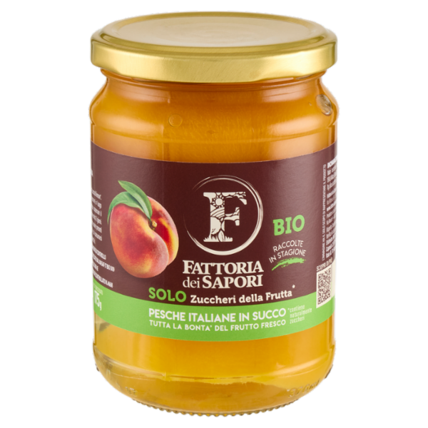 Fattoria dei Sapori Bio Pesche Italiane in Succo 350 g