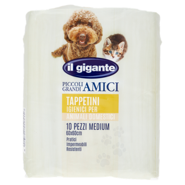 IL GIGANTE Piccoli Grandi Amici Tappetini Igienici per Animali Domestici Medium 60x60cm 10 pz
