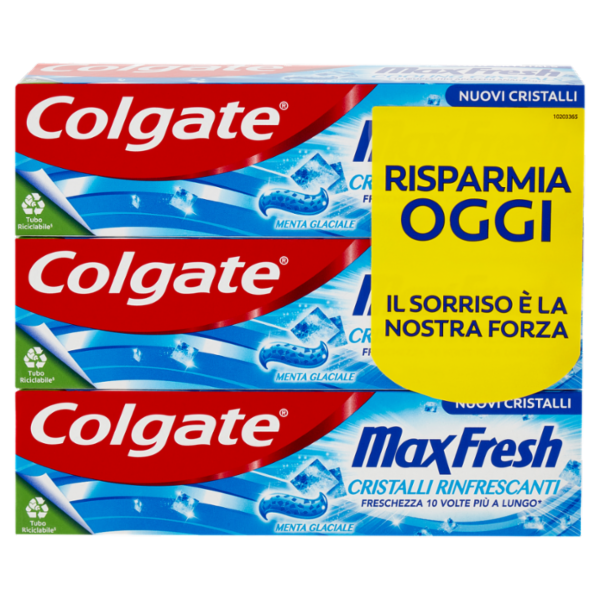Colgate dentifricio Max Fresh Cristalli Rinfrescanti 3x75 ml