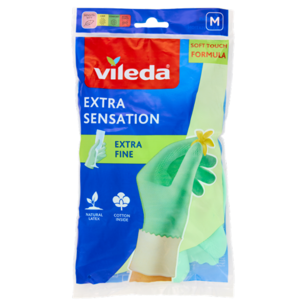 Vileda Guanti Extra Sensation, Guanti Casalinghi Taglia M