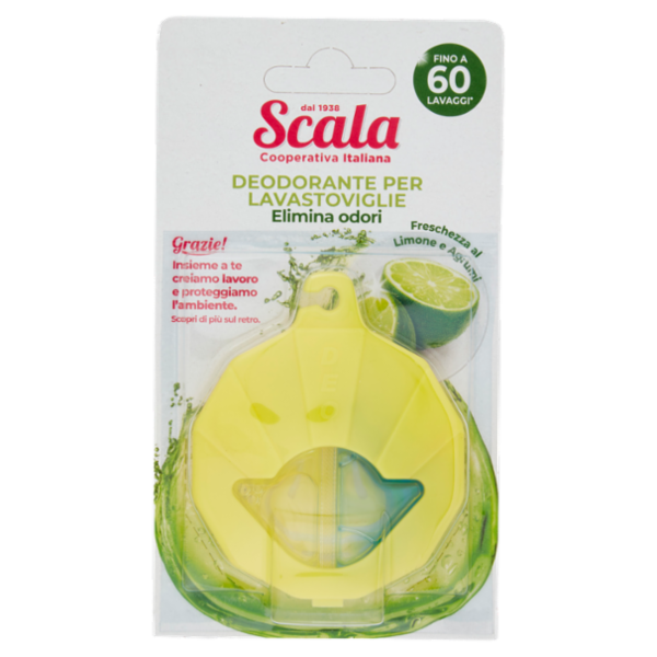 Scala Deodorante per Lavastoviglie Elimina odori Freschezza al Limone e Agrumi 4 g