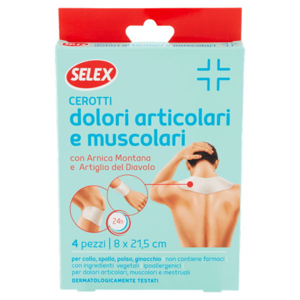 Selex Cerotti per Dolori Articolari e Muscolari 8x21,5 cm 4 pezzi